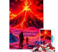 Puzzle pour Adultes 1000 pièces Paysage d'éruption volcanique Difficile et Stimulant Anti-Stress Jouet de décoration pour la Maison Convient aux 14 Ans et Plus (38x52cm)