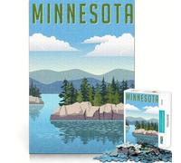 Puzzle pour Adultes 1000 pièces Paysage du Minnesota Décoration à Bords Nets Jeu de réflexion Jeu de détente Cadeau Artistique de Noël (38x52cm)