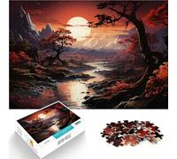 Puzzle pour Adultes 1000 pièces Paysage fluvial au Coucher du Soleil Jeu Pratique Activités Amusantes à la Maison, Cadeaux d'anniversaire, Cadeaux de Voyage, 75x50cm