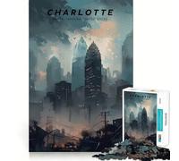 Puzzle pour Adultes 1000 pièces,Paysage Urbain de Charlotte,Art Finement découpé,Jeu Stimulant pour Le Cerveau,Jeu de détente,Cadeau de Noël (38x52cm)
