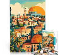 Puzzle pour Adultes 1000 pièces Paysage Urbain de Jérusalem Réduction du Stress intéressante décoration Murale 38x26cm