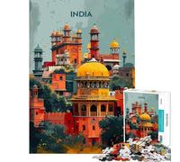 Puzzle pour Adultes 1000 pièces Paysage Urbain Inde Voyage Défi éducatif Décoration Parfaite Jeux familiaux Convient aux 14 Ans et Plus (50x75cm)