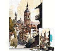 Puzzle pour adultes - 1000 pièces - Peinture de Berne Suisse - Ajustement serré - Jeu logique - Puzzle facile à jouer - Art mural de Noël (38 x 26 cm)