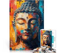 Puzzle pour Adultes 1000 pièces Peinture de Bouddha Séjour Anti-Stress pour Tuer Le Temps Liste de souhaits avec Le Père Noël 26x38cm