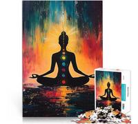 Puzzle pour Adultes 1000 pièces Peinture de méditation des Chakras Jouets de Jeu stimulants Car C'est Un pour Toute la Famille 26x38cm