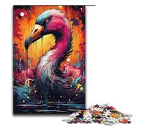 Puzzle pour Adultes 1000 pièces Peinture Flamingo coloré Art Puzzle pour Adultes Puzzles en Papier Jeux de Famille Cadeaux d'anniversaire de Noël 1000 PCS (38x26cm)