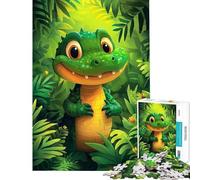 Puzzle pour Adultes 1000 pièces Petit Alligator Mignon Jeu éducatif et Stimulant Difficile et Amusant pour Les 14 Ans et Plus (38x26cm)