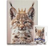 Puzzle pour Adultes 1000 pièces Petit Lynx Roi - Un Passe-Temps paisible et satisfaisant - Assemblage Parfait - Découpe de précision - Dimensions:50x75cm