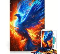Puzzle pour Adultes 1000 pièces Phénix Bleu,découpe précise,activité ludique et intellectuelle,Loisirs et Divertissement,Cadeau d'anniversaire (50x75cm)