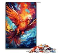 Puzzle pour Adultes 1000 pièces Phénix entouré d'éclaboussures Nombreux Puzzles colorés Jeux Jouets Cadeau Convient pour la décoration de Bureau 75x50cm