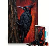 Puzzle pour Adultes 1000 pièces Pic Noir sur Un Arbre Jeu d'articulation précis,Divertissement et réflexion,Moment de Calme et de détente,Art de Noël (50x75cm)