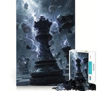 Puzzle pour Adultes 1000 pièces,pièces d'échecs avec Orage,pièces aux découpes nettes,Jeu de réflexion,Divertissement,décoration de Noël (50x75cm)