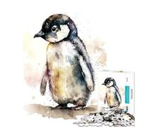 Puzzle pour Adultes 1000 pièces Pingouin Aquarelle Mignon Jouet éducatif pour Apprendre et s'amuser en Famille Cadeau Amusant (Dimensions 75x50cm)
