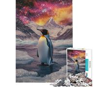 Puzzle pour Adultes 1000 pièces Pingouin dans Le Cosmos Puzzle pour Adolescents Assemblage du Motif Difficile et Stimulant Jeu Amusant et Stimulant pour Toute la Famille (Dimensions 50x75cm)