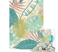 Puzzle pour Adultes 1000 pièces Plantes Tropicales Palmier Jeu Pratique Défi d'intelligence cérébrale Jouet addictif Cadeau d'anniversaire Cadeau pour Femmes (Dimensions 38x52cm)
