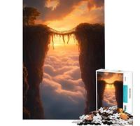 Puzzle pour adultes 1000 pièces Pont de vignes au coucher du soleil entre des falaises vertigineuses Jeu de réflexion captivant Jouet addictif pour cultiver la patience Idée cadeau Décoration parfaite