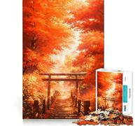 Puzzle pour Adultes 1000 pièces Porte Torii d'automne,Assemblage Lisse,Jeu cognitif Amusant,Jouet,Jeu Occasionnel,Cadeau d'anniversaire pour stimuler l'esprit (50x75cm)