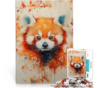 Puzzle pour Adultes 1000 pièces Portrait Aquarelle de Panda Roux Analyse et logique Car C'est Un pour Toute la Famille 52x38cm