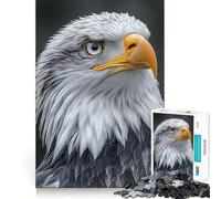Puzzle pour Adultes 1000 pièces Portrait d'aigle à tête Blanche Jeu de réflexion et d'adresse Artistique aux Bords précis Jeu Calme Cadeau d'anniversaire pour l'esprit (38x52cm)