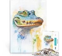 Puzzle pour Adultes 1000 pièces Portrait d'alligator à l'aquarelle Jeu Familial pour et Car C'est Un pour Toute la Famille 52x38cm