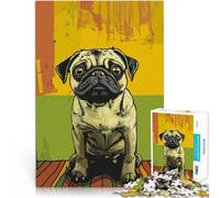Puzzle pour Adultes 1000 pièces Portrait de Carlin Jeux éducatifs Décoration d'intérieur Convient pour la décoration de Bureau 38x26cm