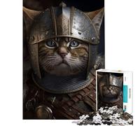 Puzzle pour Adultes 1000 pièces Portrait de Chat Viking pour Jeu éducatif Jouet éducatif Cadeau de Noël Secret décoration intérieure (Dimensions 38x26cm)