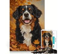 Puzzle pour Adultes 1000 pièces Portrait de Chien d'automne Jeu de logique et d'adresse Facile à Jouer,Cadeau Artistique de Noël (50x75cm)