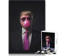 Puzzle pour Adultes 1000 pièces, Portrait de Donald Trump Rose en Chewing-Gum, Jeu Impossible, découpe de précision, Cadeau de Noël Secret, Format 50x75cm