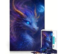 Puzzle pour Adultes 1000 pièces Portrait de Dragon céleste Art épuré Jeu de logique Amusant et Relaxant Cadeau de Noël apaisant (38x26cm)