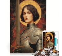 Puzzle pour Adultes 1000 pièces Portrait de Jeanne d'arc avec épée Jeu Manuel découpe de précision Cadeau d'anniversaire et Cadeau Unique 38x52cm