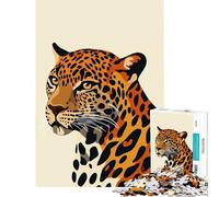 Puzzle pour Adultes 1000 pièces Portrait de léopard Minimaliste Jeu de réflexion Jeu intellectuel Cadeau d'anniversaire Difficile/Difficile (Dimensions 50x75cm)