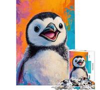Puzzle pour Adultes 1000 pièces Portrait de Pingouin Joyeux Jeu Amusant et Difficile Cadeau Unique pour Un Anniversaire ou Noël (Dimensions 50x75cm)