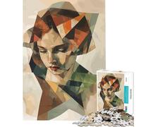 Puzzle pour Adultes 1000 pièces Portrait géométrique Style Jacques Villon Jeu de réflexion et de Stimulation intellectuelle pour améliorer la mémoire (Dimensions 38x52cm)