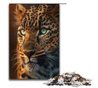 Puzzle pour Adultes 1000 pièces Portraits de léopard Puzzle pour Adultes Puzzles en Bois Jeux de Famille Cadeaux d'anniversaire de Noël 1000 pièces (38 x 26 cm)