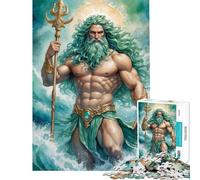 Puzzle pour Adultes 1000 pièces Poséidon Dieu de la mer Aide à exercer Le Cerveau Jeu de découpe de précision pour Toute la Famille à partir de 14 Ans (38x26cm)