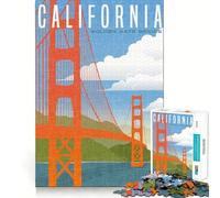 Puzzle pour Adultes 1000 pièces,Poster du Golden Gate Bridge,Bords Fins,Jeu de résolution de problèmes,Jeu Relaxant,activité Artistique pour Un Anniversaire (38x26cm)