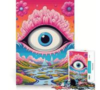 Puzzle pour Adultes 1000 pièces, Poster œil psychédélique LSD, découpe précise, Jeu cognitif, Jouet de détente, décoration Murale de Noël (38x52cm)