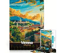 Puzzle pour Adultes 1000 pièces, Poster Paysage Urbain de Vienne, Assemblage Lisse, Jeu de Concentration mentale Amusant, Jeu Occasionnel, Cadeau d'anniversaire Amusant (38x52cm)