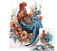 Puzzle pour Adultes 1000 pièces Poule aux Fleurs Jeu Difficile et Stimulant à réaliser Convient aux Personnes de 14 Ans et Plus 50x75cm
