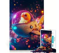 Puzzle pour Adultes 1000 pièces Poussin dans Un Vaisseau Spatial,découpe Premium,Jeu créatif,Jouet,Divertissement,décoration de Noël (38x52cm)