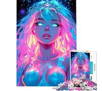 Puzzle pour Adultes 1000 pièces Princesse Néon Jeu Amusant et Difficile Cadeau Unique pour Un Anniversaire ou Noël (Dimensions 50x75cm)