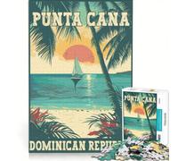 Puzzle pour Adultes 1000 pièces Punta Cana République Dominicaine, Jouet éducatif, Difficile Difficile, liste de souhaits avec Le Père Noël 50x75cm