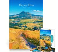 Puzzle pour Adultes 1000 pièces PUY De Dome Volcan Art de Bord précis Exercice Mental Jeu Amusant et Calme Activité d'anniversaire (38x26cm)