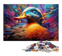 Puzzle pour Adultes 1000 pièces Puzzle coloré Mignon Canard pour Adultes Jeux de Famille en Papier Cadeaux d'anniversaire de Noël 1000 pièces (38 x 26 cm)
