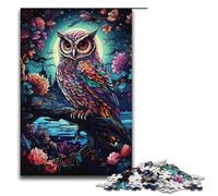 Puzzle pour Adultes 1000 pièces Puzzle coloré psychédélique Ciel étoilé Hibou pour Adultes Puzzles en Bois Jeux de Famille Cadeaux d'anniversaire de Noël 1000 pièces (38 x 26 cm)