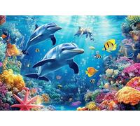Puzzle pour adultes 1000 pièces - Puzzle du monde sous-marin, plage océan, corail de mer, puzzle sous-marin de 1000 pièces (taille finale : 38,1 x 25,4 cm)