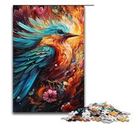 Puzzle pour Adultes 1000 pièces Puzzle en Bois coloré psychédélique Famille d'oiseaux Arc-en-Ciel Jeu éducatif Jouet de défi 1000 pièces (38 x 26 cm)