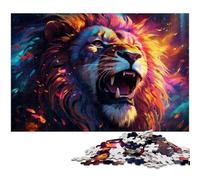 Puzzle pour Adultes 1000 pièces Puzzle Lion Fantastique coloré pour Adultes Jeux de Famille en Papier Cadeaux d'anniversaire de Noël 1000 pièces (38 x 26 cm)