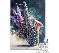 Puzzle pour adultes 1000 pièces - Puzzle pour adolescents - Saxophone coloré - Grand puzzle familial - Jeux stimulants - Jouets de divertissement - Cadeaux - Décoration d'intérieur - 1000 pièces