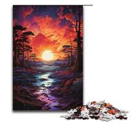 Puzzle pour Adultes 1000 pièces Puzzle psychédélique coloré crépuscule et Coucher de Soleil Chaque pièce est Unique - Jeu Familial Stimulant et Amusant 1000 pièces (38 x 26 cm)